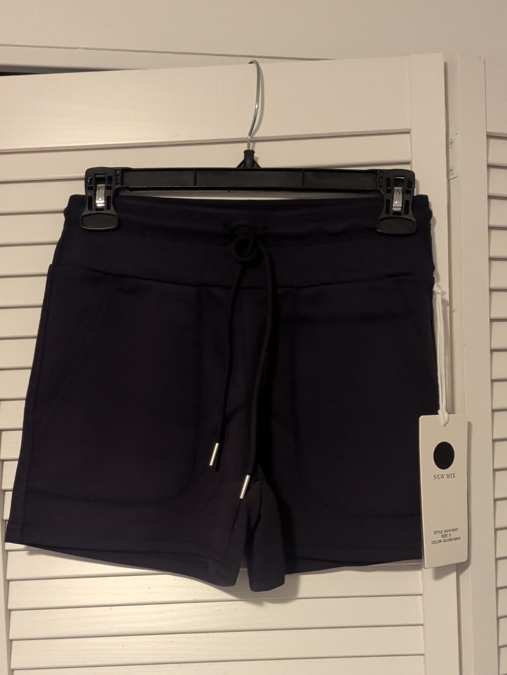 New Mix Women's Black Drawstring Athletic Shorts with Front Pockets